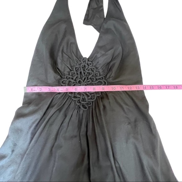 Trina Turk Black Halter Cotton Dress Appliqué Size Medium - Picture 12 of 12
